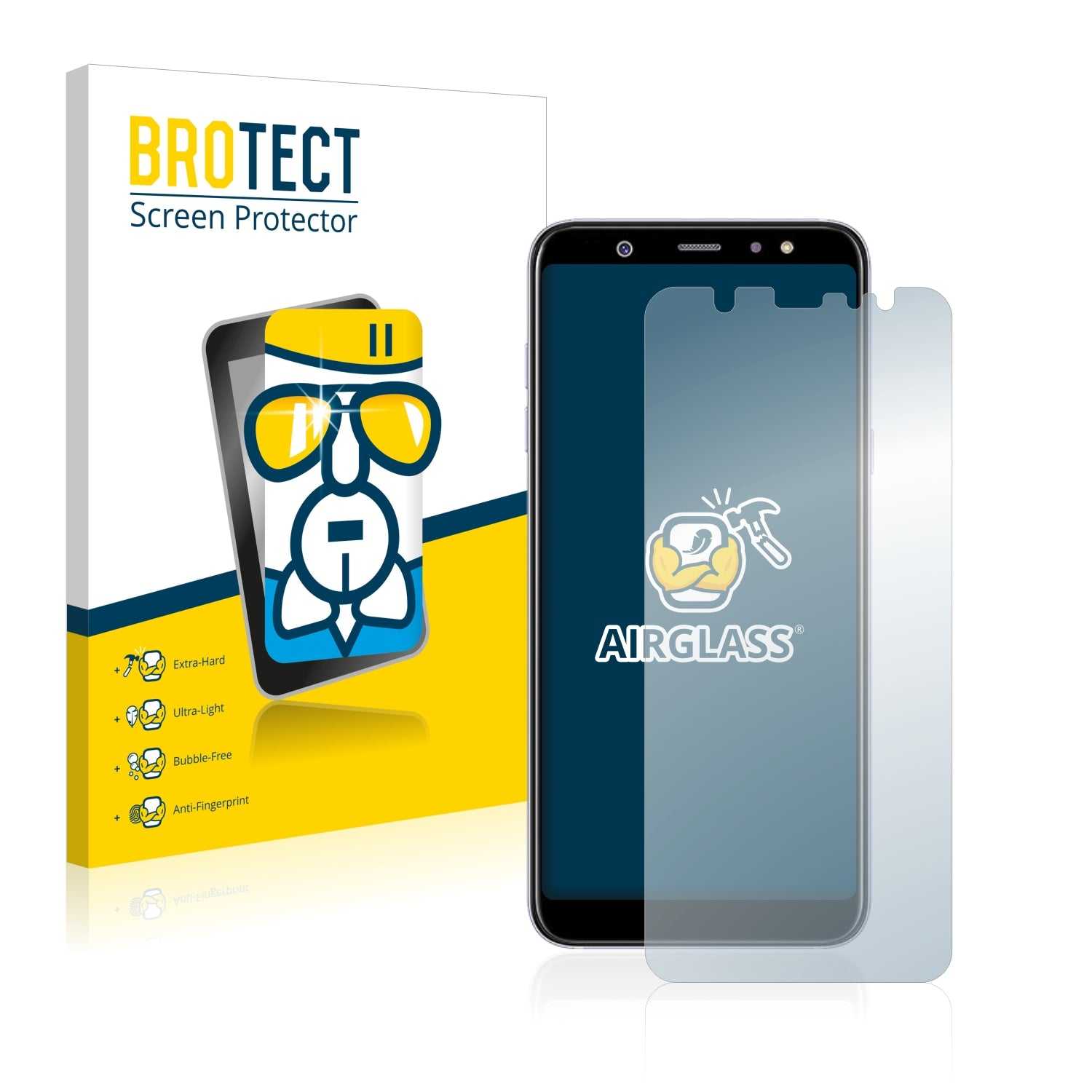 ScreenShield, BROTECT AirGlass Glass Screen Protector for Samsung Galaxy A6 Plus 2018